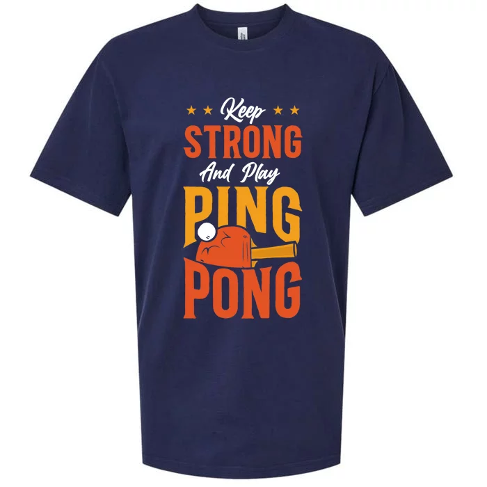 Ping Pong Table Tennis Retro Vintage Paddle Keep Strong And Premium Sueded Cloud Jersey T-Shirt