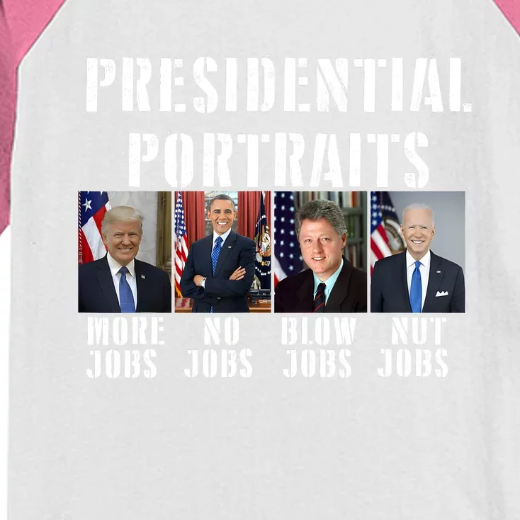 Presidential Portraits Trump More Jobs Obama No Jobs Bush Kids Colorblock Raglan Jersey