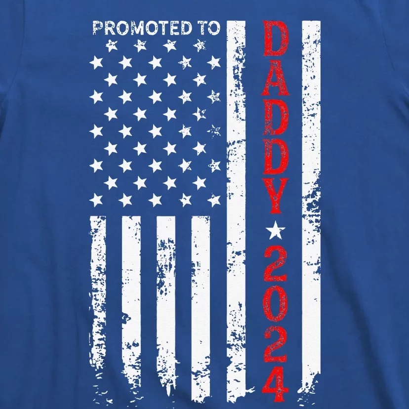 Patriotic Promoted To Daddy Est 2024 First Time Dad T-Shirt