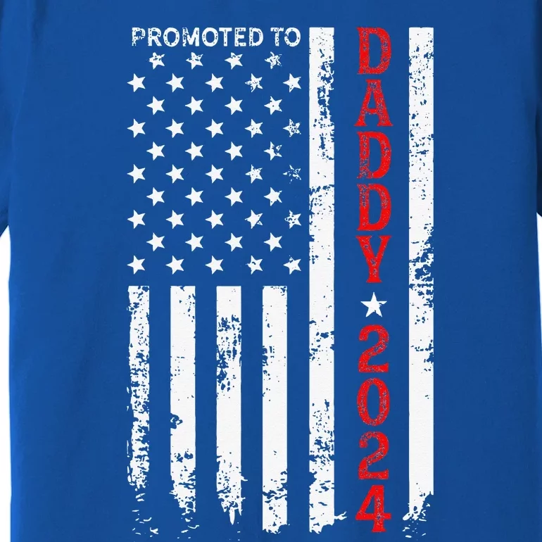 Patriotic Promoted To Daddy Est 2024 First Time Dad Premium T-Shirt