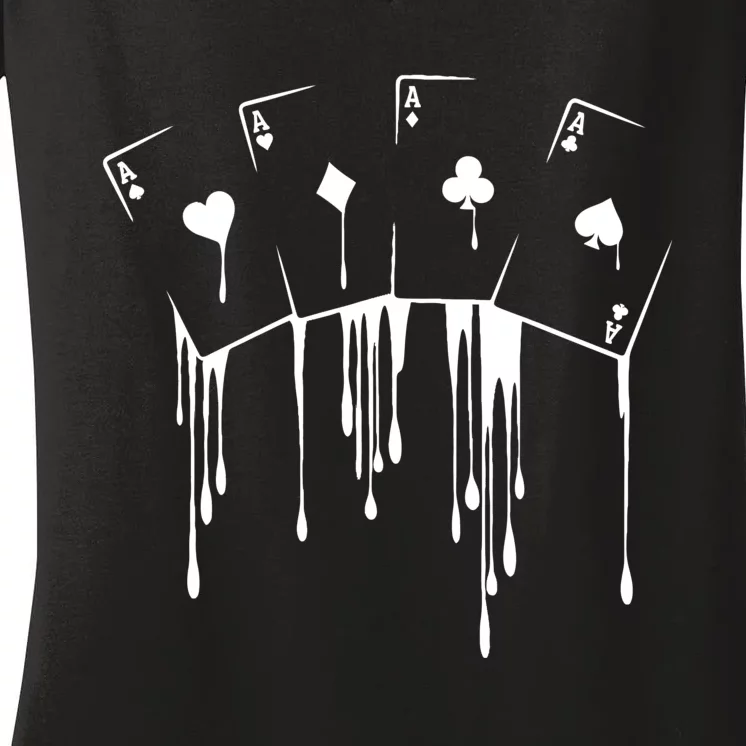 Poker Player Texas HoldEm Night Tournament Poker Women's V-Neck T-Shirt