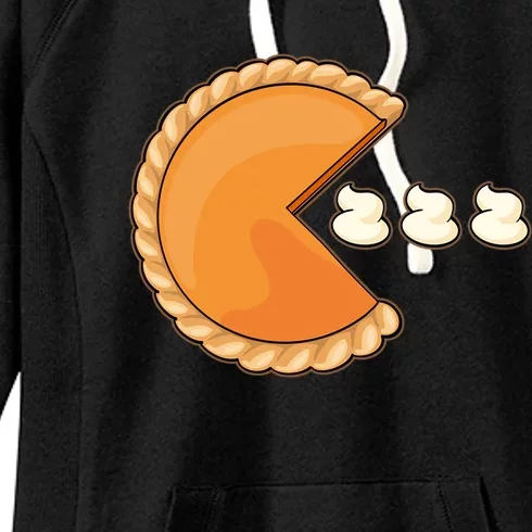 Pumpkin Pie Thanksgiving Meaningful Gift Eating Whipped Cream Graphic Gift Women's Fleece Hoodie