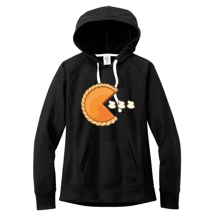 Pumpkin Pie Thanksgiving Meaningful Gift Eating Whipped Cream Graphic Gift Women's Fleece Hoodie