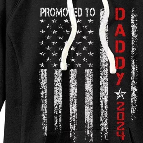 Patriotics Promoted To Daddy Est 2024 First Time Dad Women's Fleece Hoodie