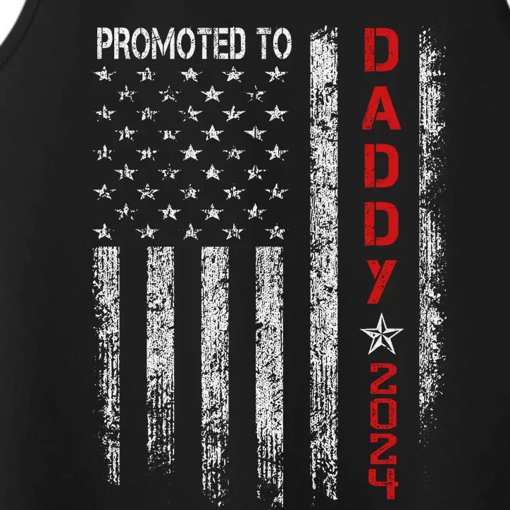 Patriotics Promoted To Daddy Est 2024 First Time Dad Performance Tank