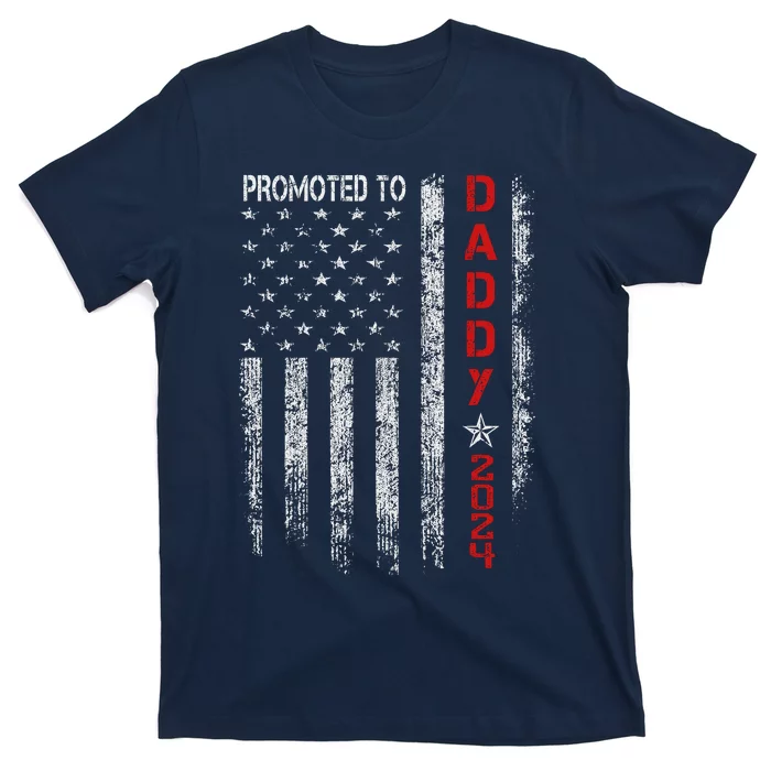 Patriotics Promoted To Daddy Est 2024 First Time Dad T-Shirt