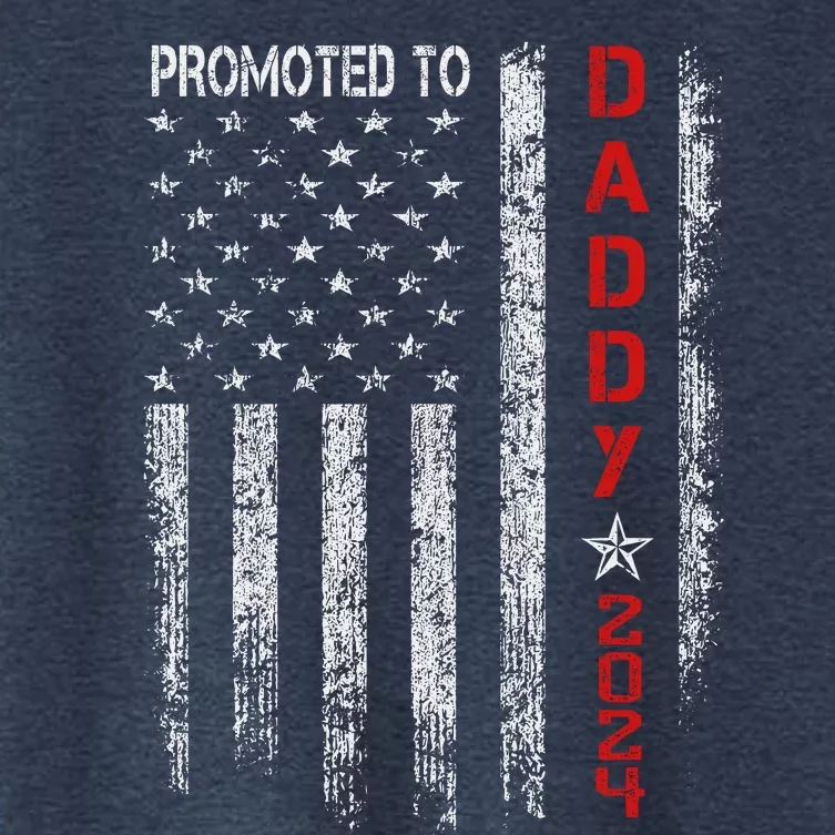 Patriotics Promoted To Daddy Est 2024 First Time Dad Women's Crop Top Tee