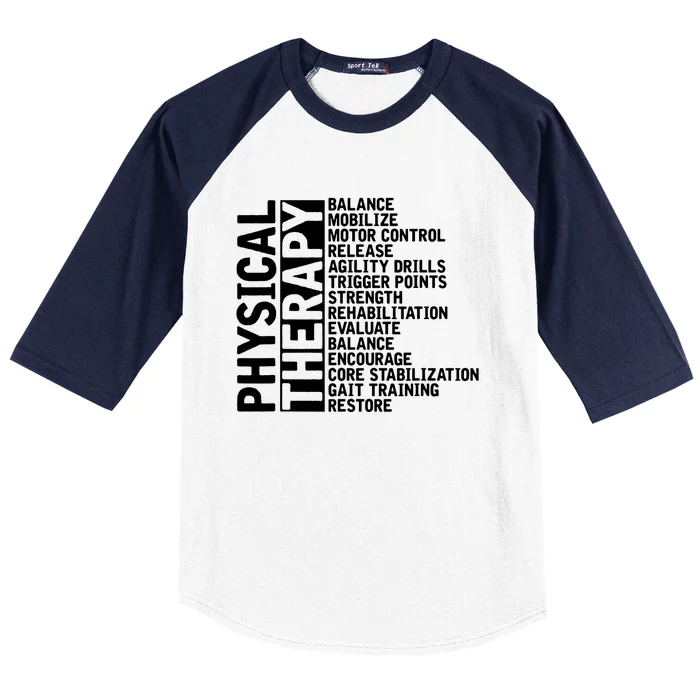 PT Physical Therapist Exercise Physical Therapy Baseball Sleeve Shirt