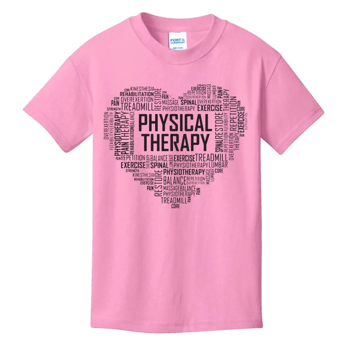 PT Physical Therapy Gift Heart Therapist Month Kids T-Shirt