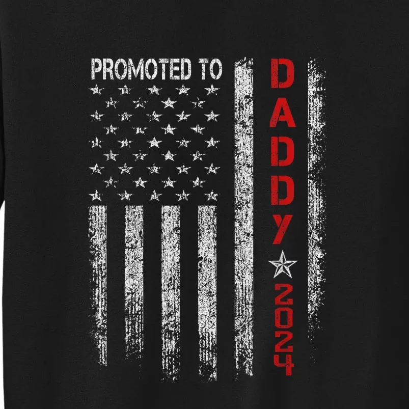 Patriotic Promoted To Daddy Est 2024 First Time Dad Sweatshirt