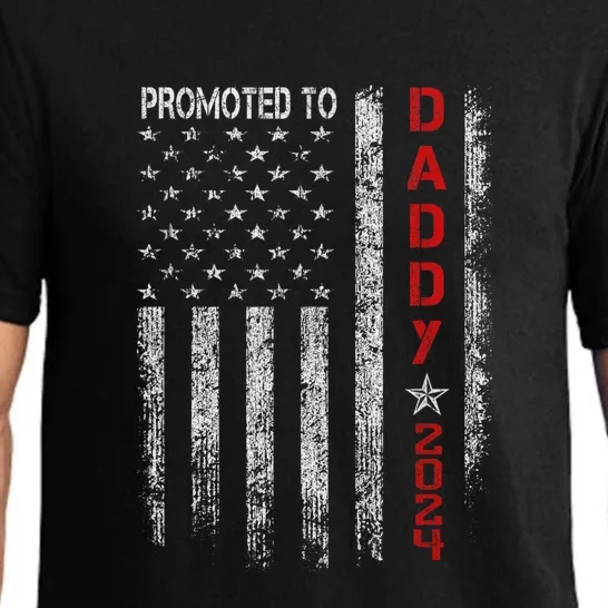 Patriotic Promoted To Daddy Est 2024 First Time Dad Pajama Set