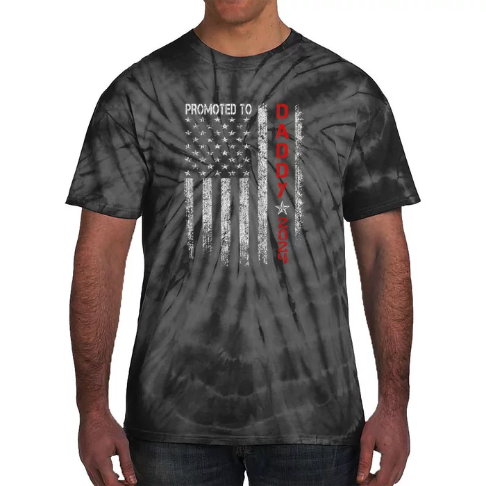 Patriotic Promoted To Daddy Est 2024 First Time Dad Tie-Dye T-Shirt