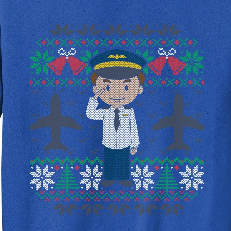 Plane Pilot Ugly Christmas Sweater Airplane Operator Aviator Gift Tall Sweatshirt