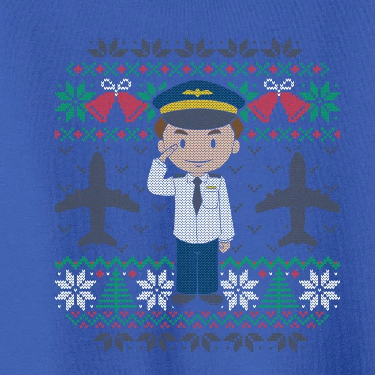 Plane Pilot Ugly Christmas Sweater Airplane Operator Aviator Gift Toddler T-Shirt