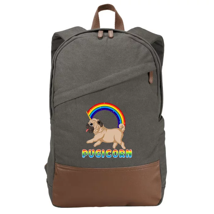 Pugicorn Pug Unicorn Cotton Canvas Backpack