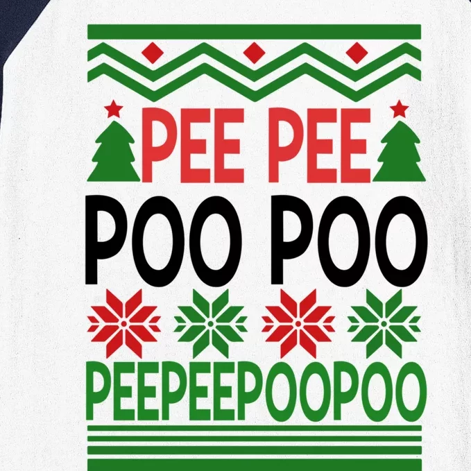 Peepee Poopoo Ugly Christmas Great Gift Baseball Sleeve Shirt