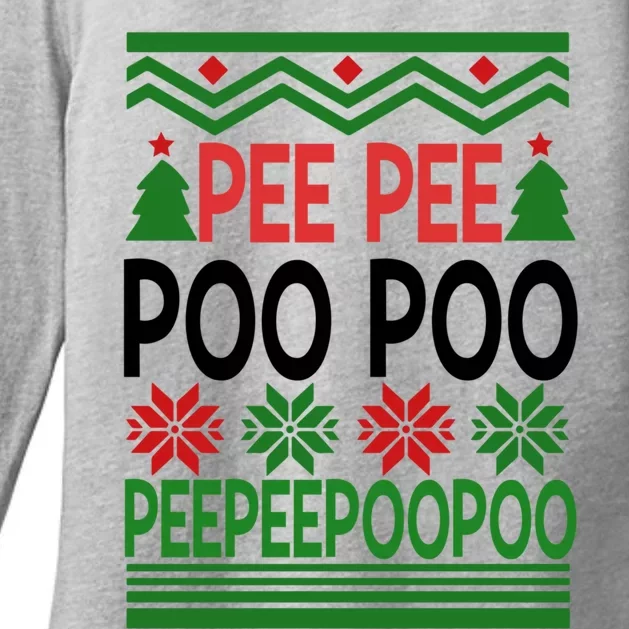 Peepee Poopoo Ugly Christmas Great Gift Womens CVC Long Sleeve Shirt