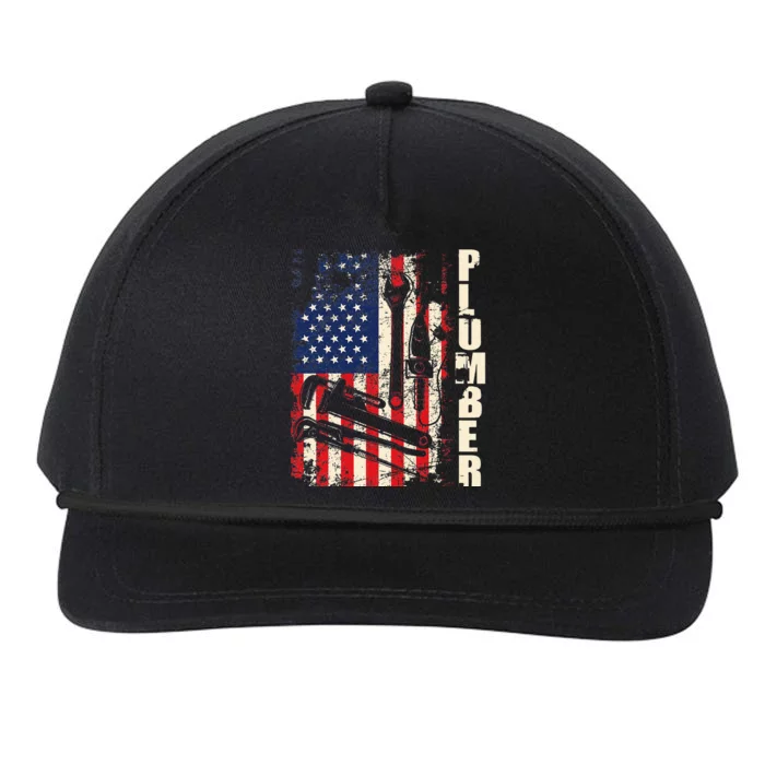 Patriotic Plumber US Flag Plumbing Handyman Pipe Fitter Snapback Five-Panel Rope Hat