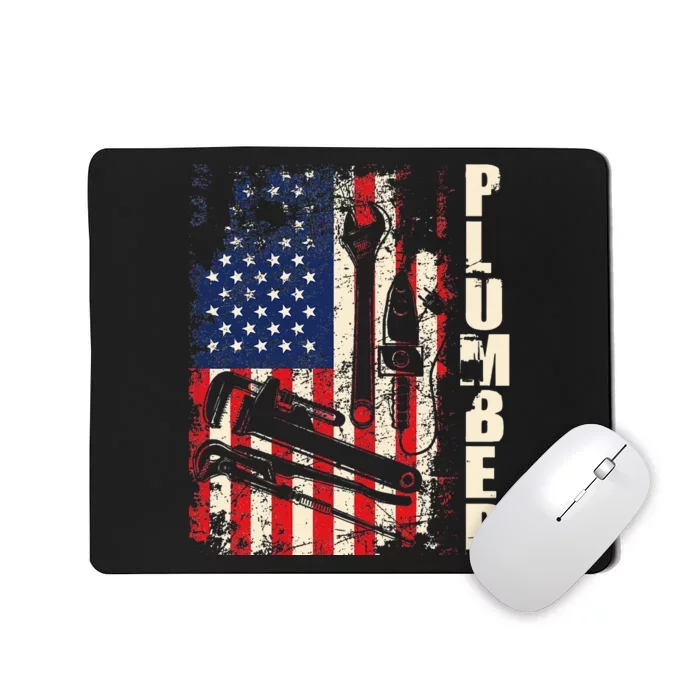 Patriotic Plumber US Flag Plumbing Handyman Pipe Fitter Mousepad