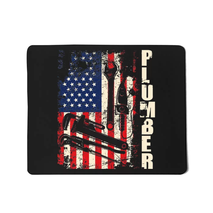 Patriotic Plumber US Flag Plumbing Handyman Pipe Fitter Mousepad