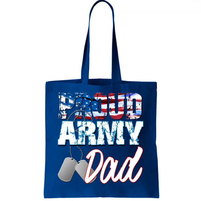 Proud Patriotic Usa Army Dad Usa Flag Military Fathers Day Cute Gift Tote Bag