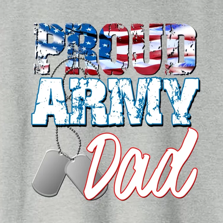 Proud Patriotic Usa Army Dad Usa Flag Military Fathers Day Cute Gift Women's Crop Top Tee