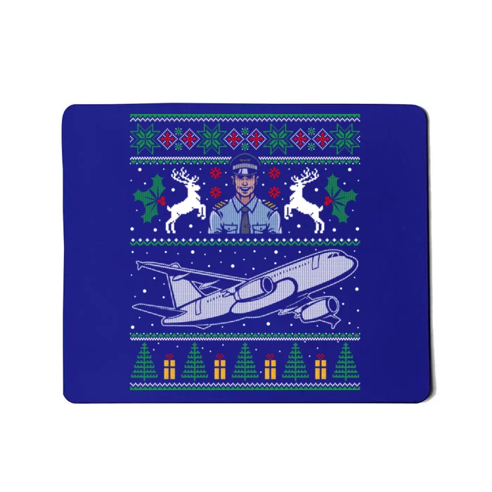 Plane Pilot Ugly Christmas Sweater Airplane Operator Aviator Gift Mousepad