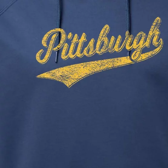 Pittsburgh Pennsylvania Varsity Script Sports Jersey Style Performance Fleece Hoodie