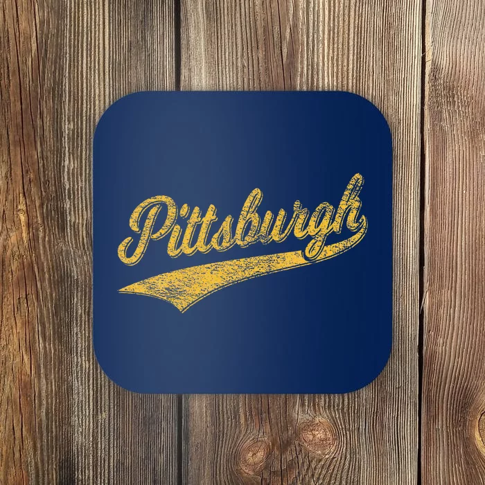 Pittsburgh Pennsylvania Varsity Script Sports Jersey Style Coaster