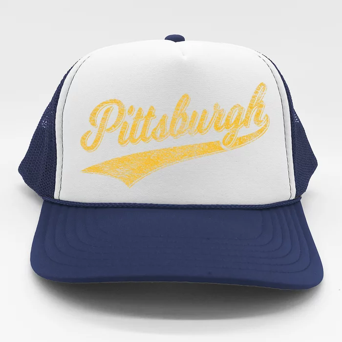 Pittsburgh Pennsylvania Varsity Script Sports Jersey Style Trucker Hat