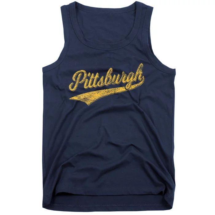 Pittsburgh Pennsylvania Varsity Script Sports Jersey Style Tank Top