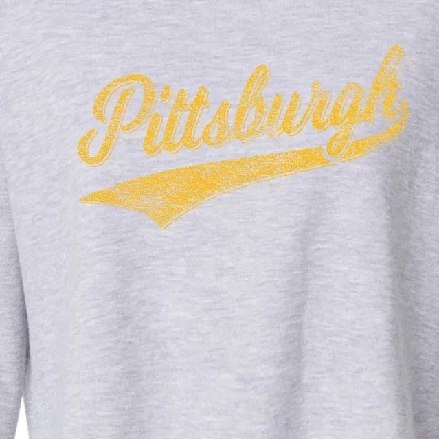 Pittsburgh Pennsylvania Varsity Script Sports Jersey Style Cropped Pullover Crew