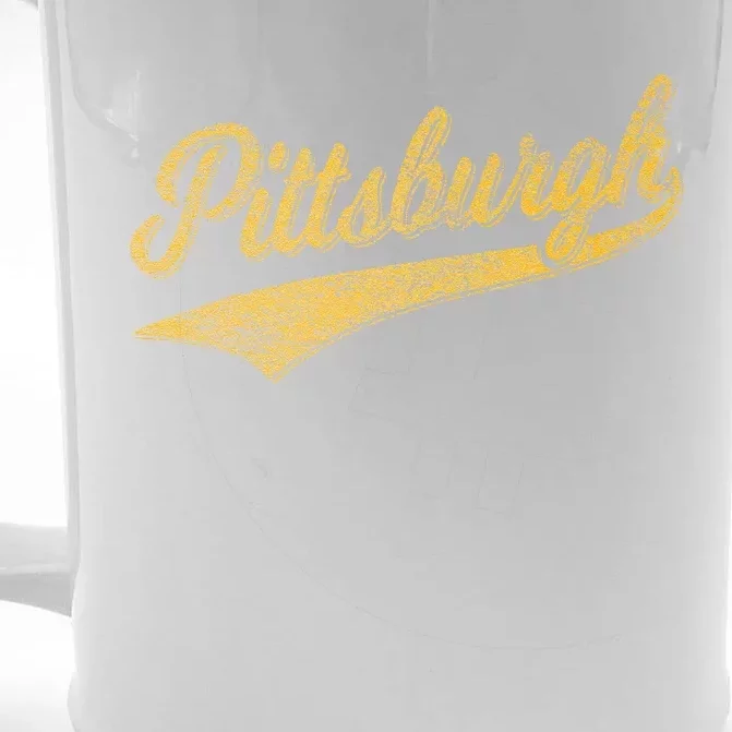 Pittsburgh Pennsylvania Varsity Script Sports Jersey Style Front & Back Beer Stein