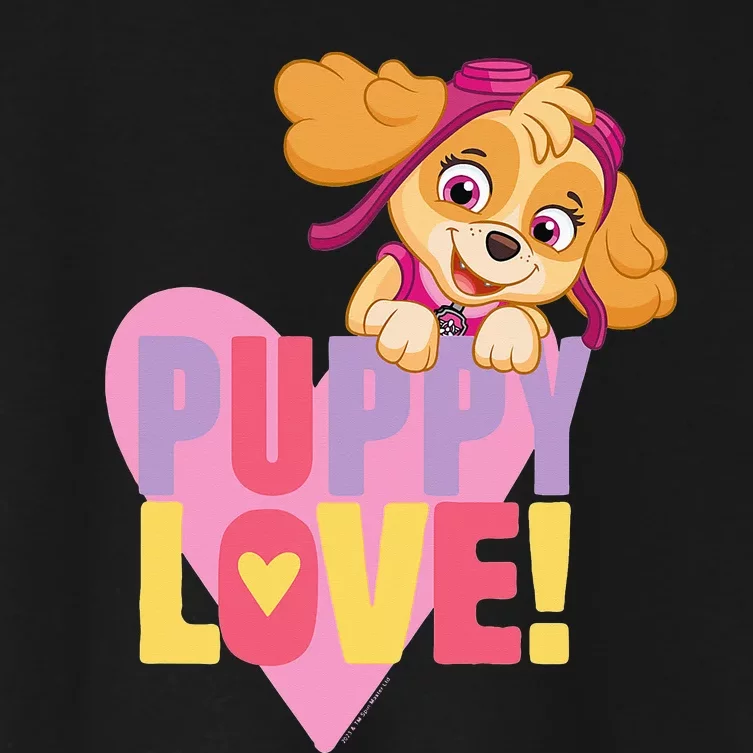 Paw Patrol Valentine's Day Puppy Love With Skye Women's Crop Top Tee