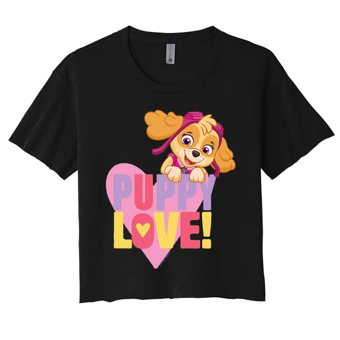 Paw Patrol Valentine's Day Puppy Love With Skye Women's Crop Top Tee