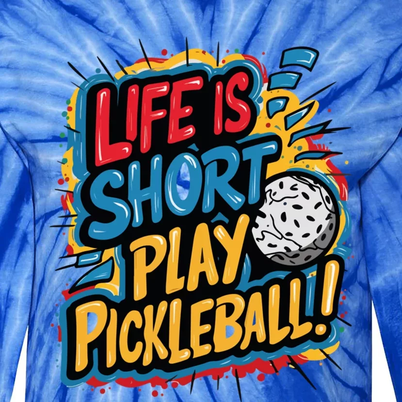 Pickleball Passion Vibrant Game Artwear Cute Gift Tie-Dye Long Sleeve Shirt