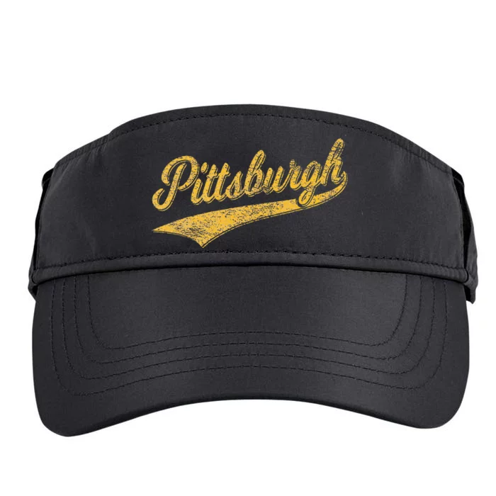 Pittsburgh Pennsylvania Varsity Script Sports Jersey Style Adult Drive Performance Visor