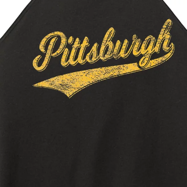 Pittsburgh Pennsylvania Varsity Script Sports Jersey Style Women’s Perfect Tri Rocker Tank