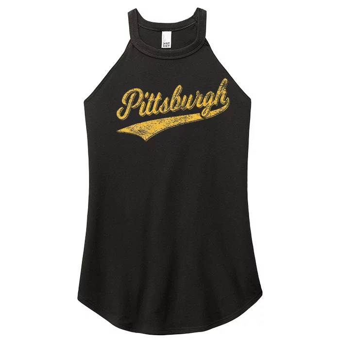 Pittsburgh Pennsylvania Varsity Script Sports Jersey Style Women’s Perfect Tri Rocker Tank