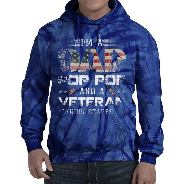 Pop Pop Veteran Fathers Day Gift From Daughter Wife For Dad Tie Dye Hoodie