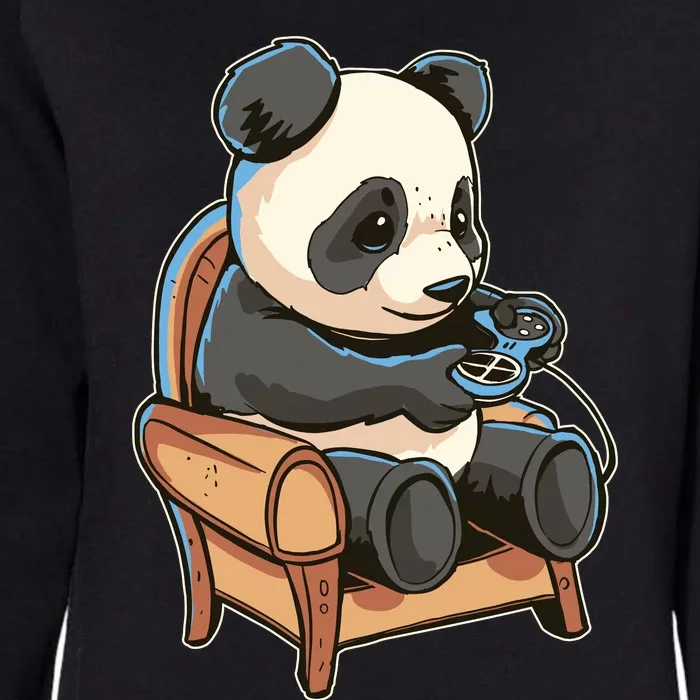 Panda Playing Videogames Womens California Wash Sweatshirt