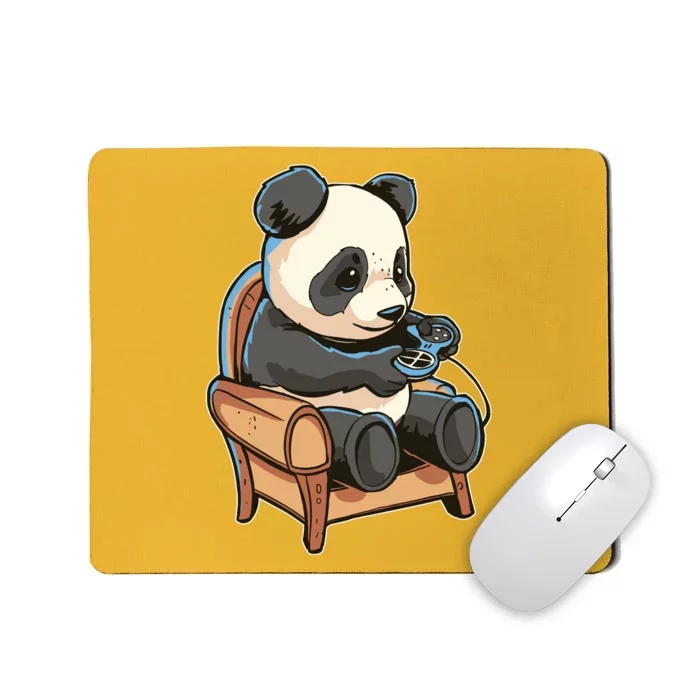 Panda Playing Videogames Mousepad