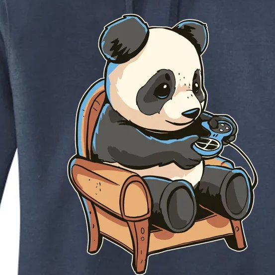 Panda Playing Videogames Women's Pullover Hoodie