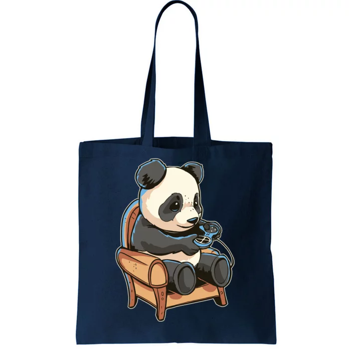 Panda Playing Videogames Tote Bag