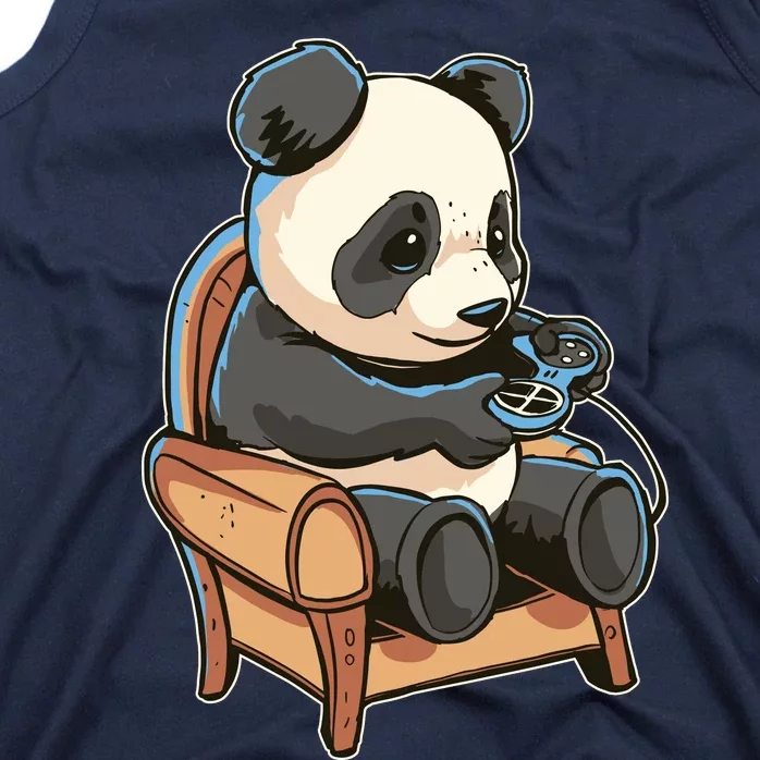 Panda Playing Videogames Tank Top