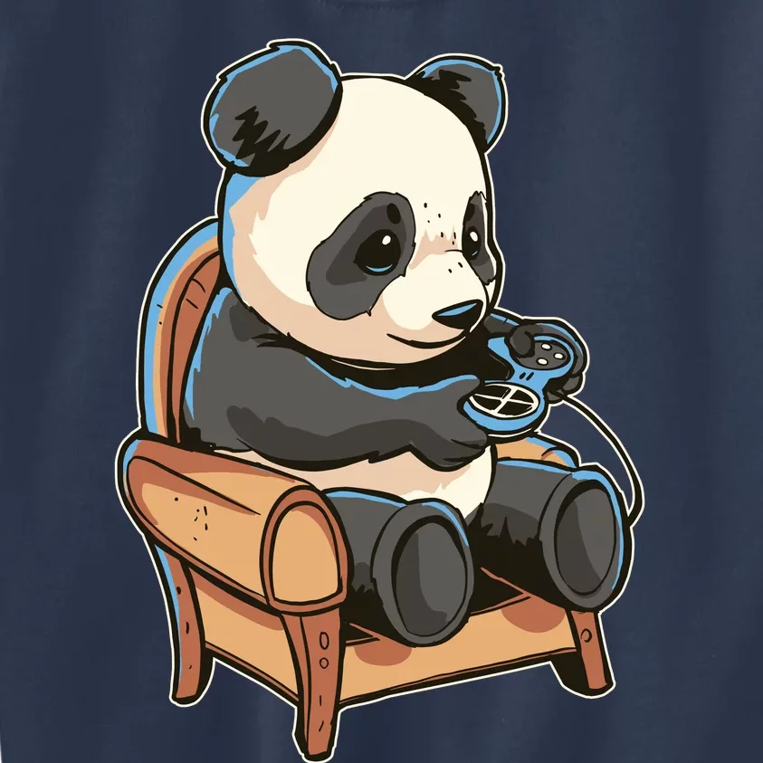 Panda Playing Videogames Kids Sweatshirt