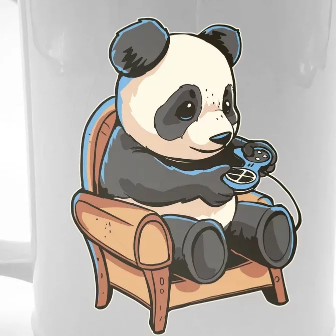 Panda Playing Videogames Front & Back Beer Stein