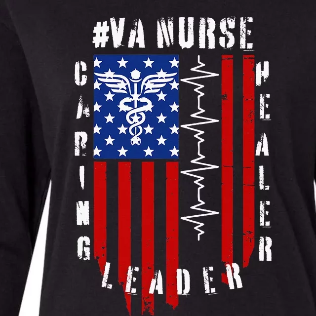 Patriotic Pride Va Nurses Tribute Womens Cotton Relaxed Long Sleeve T-Shirt