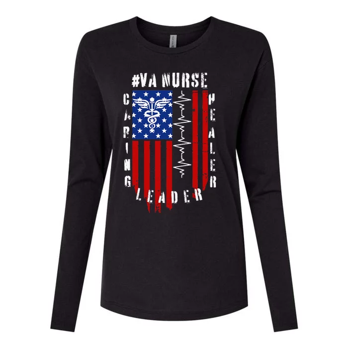 Patriotic Pride Va Nurses Tribute Womens Cotton Relaxed Long Sleeve T-Shirt