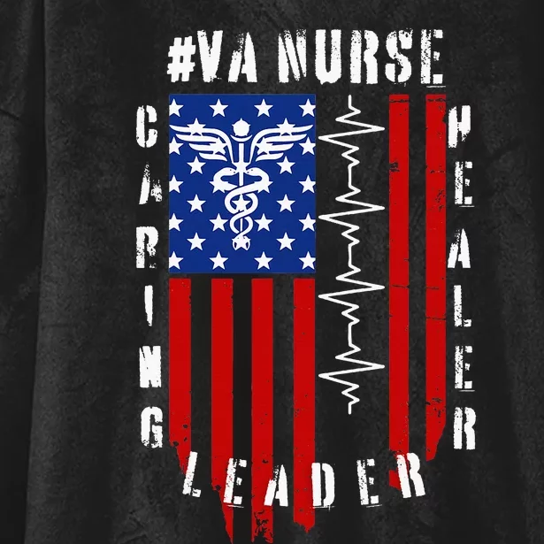 Patriotic Pride Va Nurses Tribute Hooded Wearable Blanket